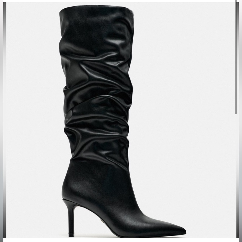 ZARA KNEE HIGH HEELED BOOTS 6.5 brand new with tags